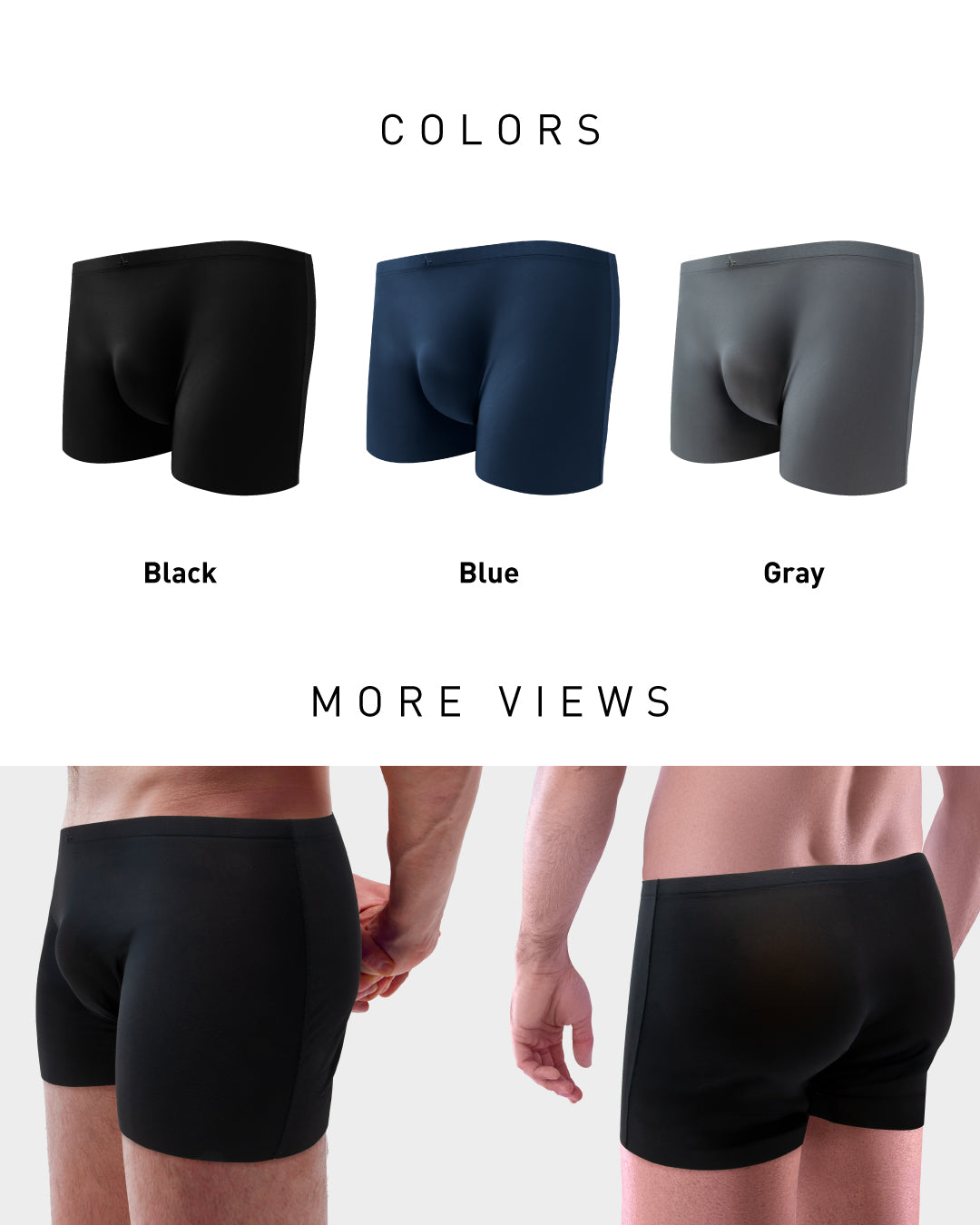 Himalayan Boxer Briefs (3-Pack Black, Grey, Navy)